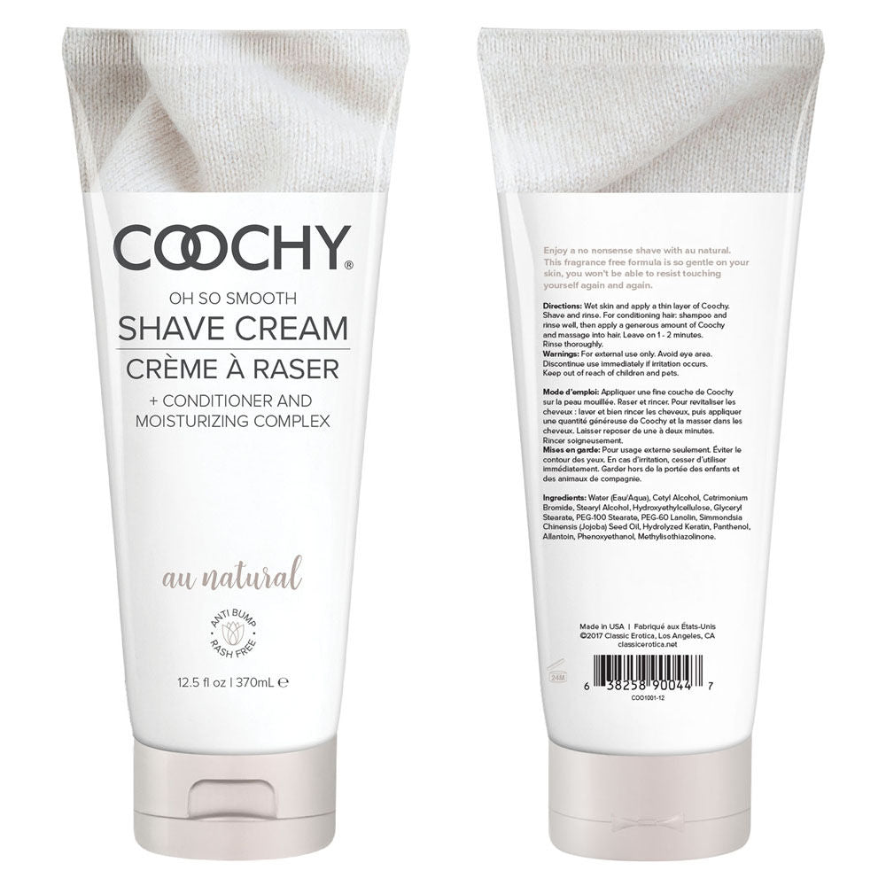 Coochy Au Natural Shave Cream 12.5 Fl Oz Gentle Skin Care Bath & Body