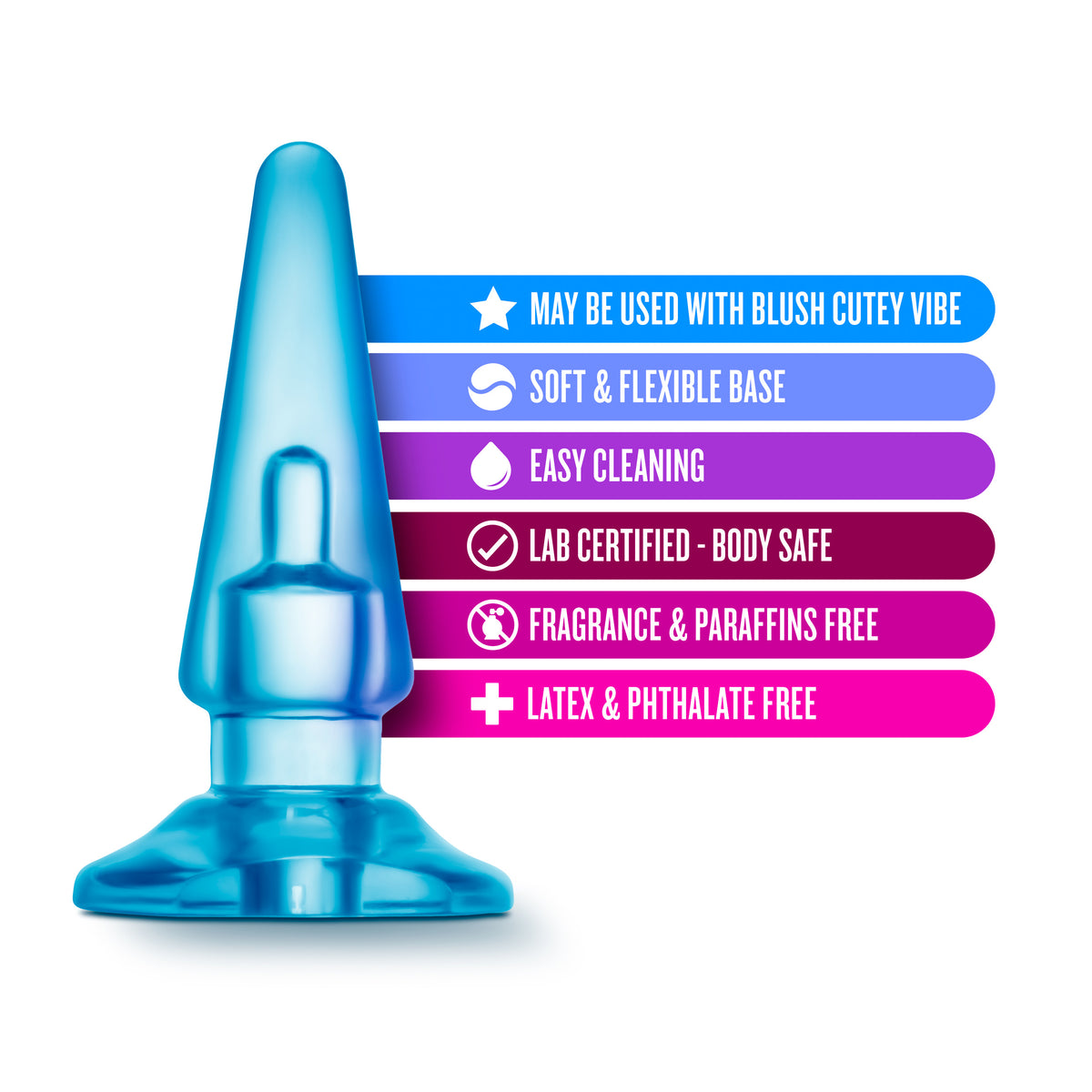 B Yours Basic Anal Plug Blue 4 Inch – Beginner Size Kegel Exercise Toy > Anal Range > Butt Plugs