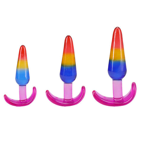 Crystal Jellies Rainbow Anal Trainer Set – Flexible Anal Plugs > Anal Range > Butt Plug Kits