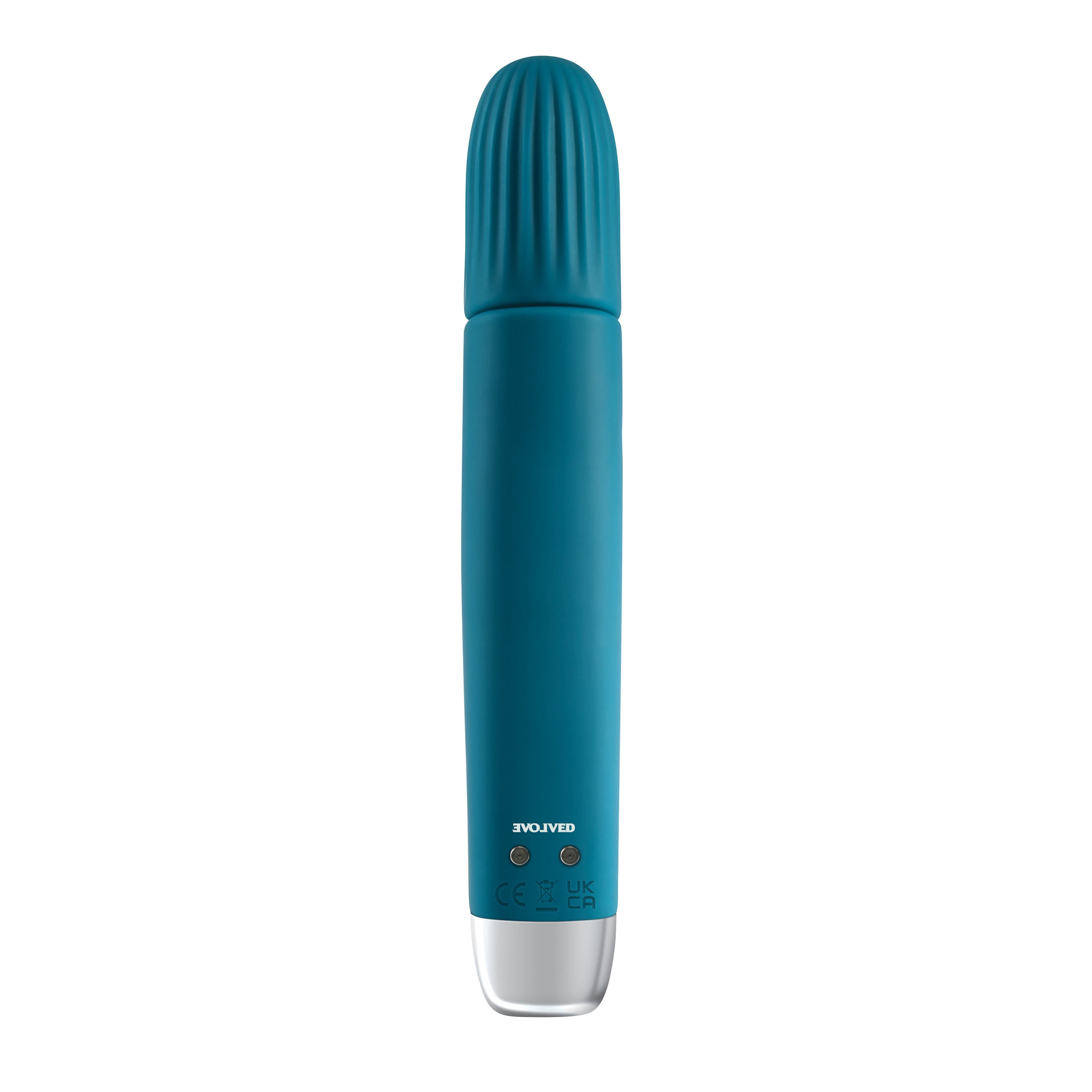 Super Slim Teal Vibrator with Four Sides and Tapered Tip Vibrators
