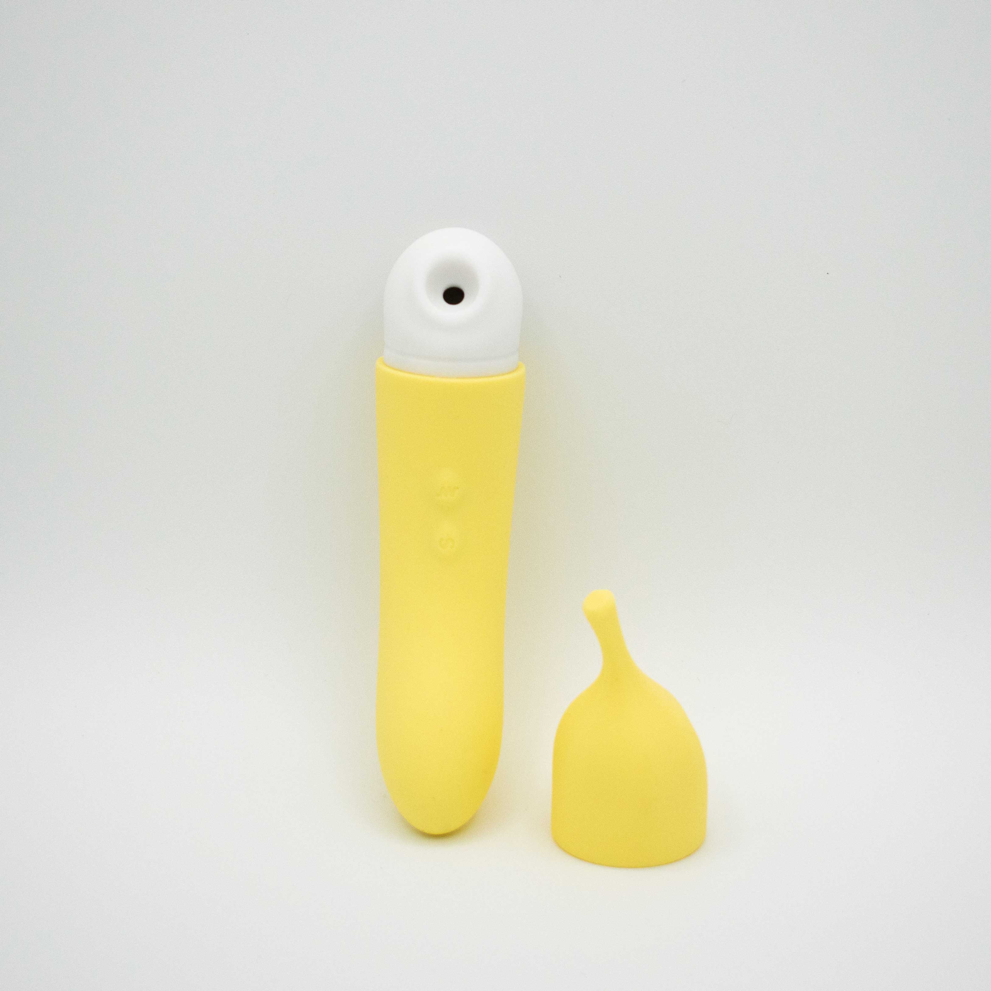 Banana Cream Yellow G-Spot and Air Pulse Vibrator Adult Toy AIR PULSATION