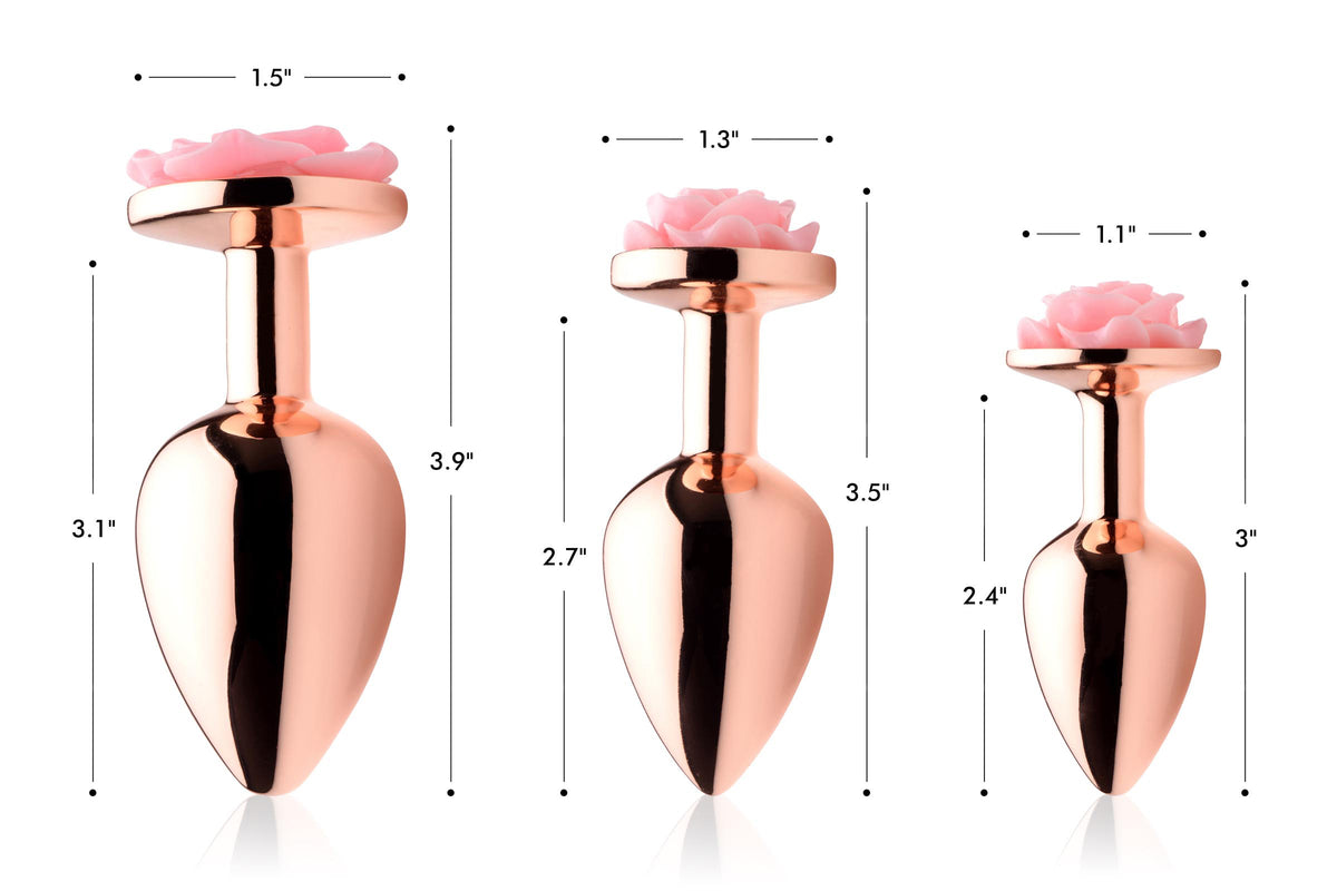 Pink Rose Gold Heart 3 Inch Stainless Steel Butt Plug Gold Small > Anal Range > Jewel Butt Plugs