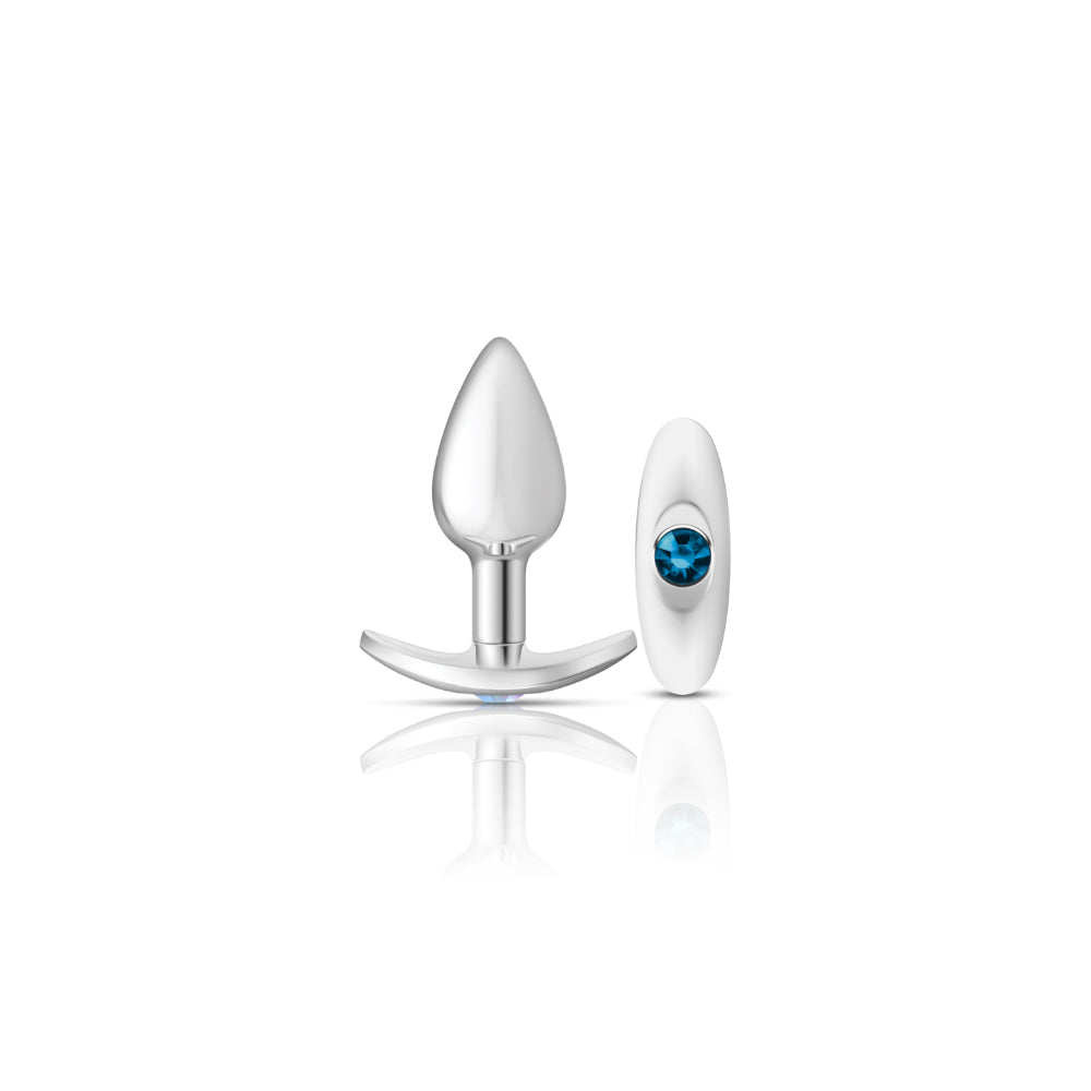Cheeky Charms Silver Anchor Butt Plug with Clear and Teal Jewel Kit Default Title > Anal Range > Jewel Butt Plugs