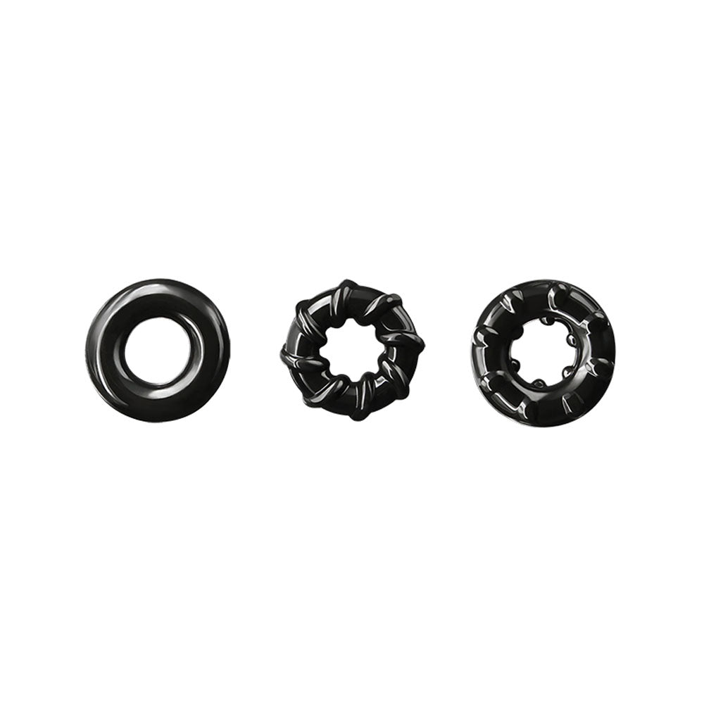 Renegade Dyno Rings Black Cock Rings Set of 3 COCK RING Set