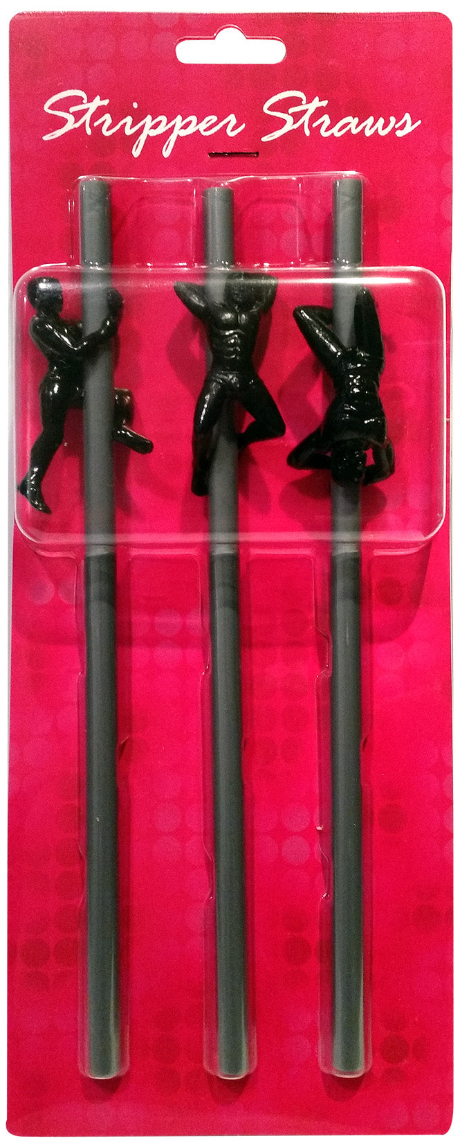 Silver Male Stripper Party Drinking Straws Set of Three Silver Bachelor & Bachelorette Items