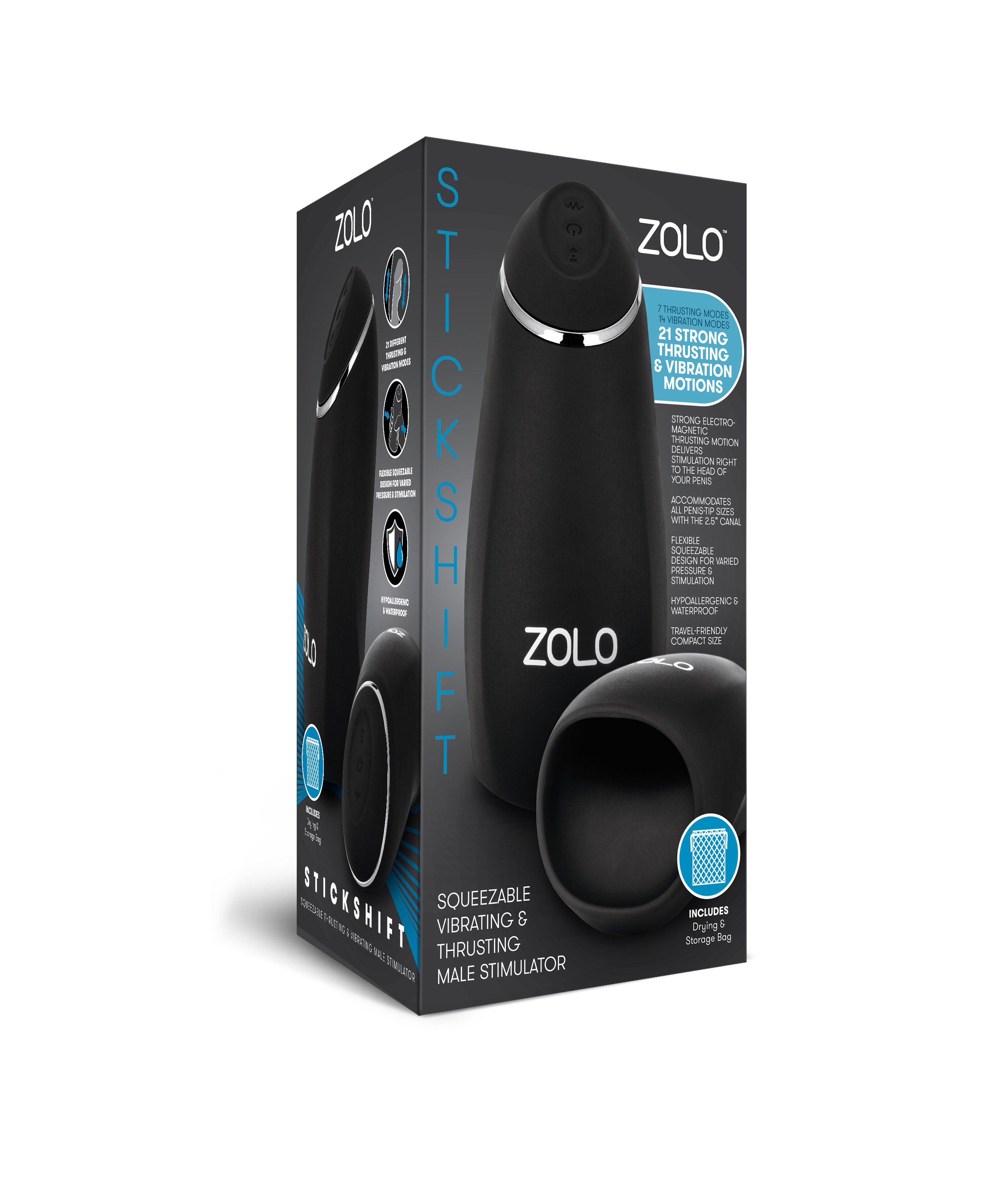 Zolo Stickshift Rechargeable Male Masturbator with Vibration Strokers - Auto