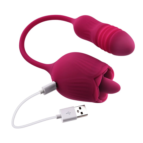 Wild Rose Flexible Dual-Ended Vibrator with 10 Speeds Rose Stimulators