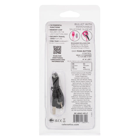 Turbo Buzz Bullet Vibrator With Removable Silicone Sleeve Pink BULLETS