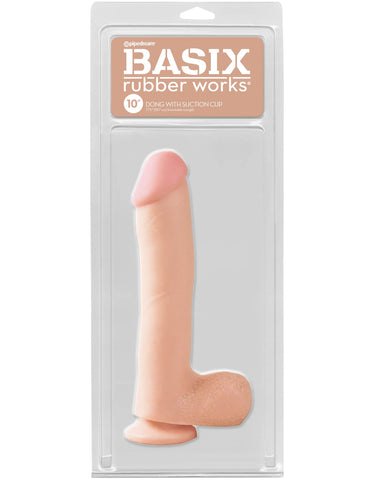 Basix Rubber Works 10 Inch Dong with Suction Cup Silicone Dildo Beige > Dildos > Large Dildos