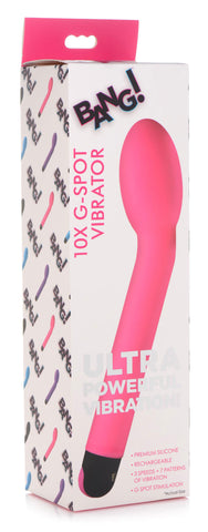 Bang 10X G-Spot Vibrator Pink 8.2 Inch Silicone with 3 Speeds and 7 Vibration Patterns Default Title > Sex Toys For Ladies > G-Spot Vibrators