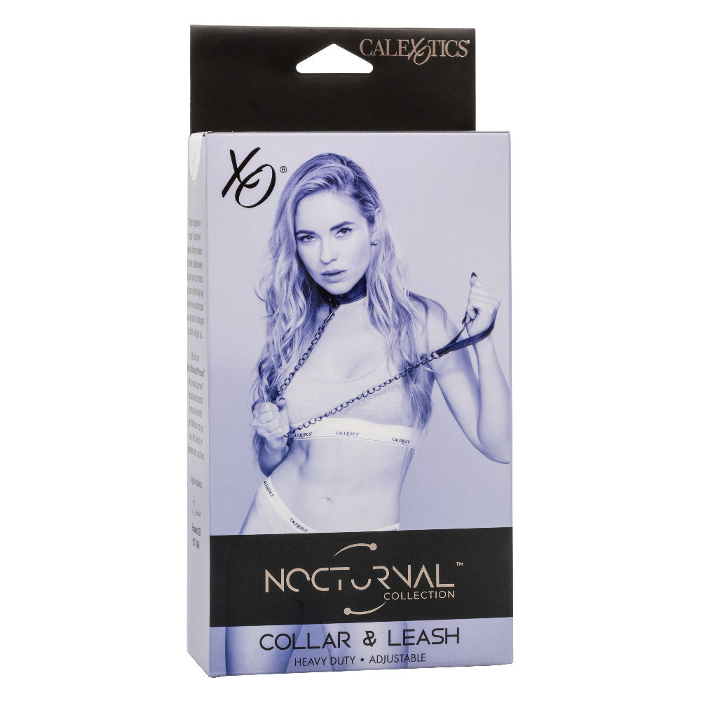 Nocturnal Collection Black Collar and Leash Set for Adults Black > Bondage Gear > Collars