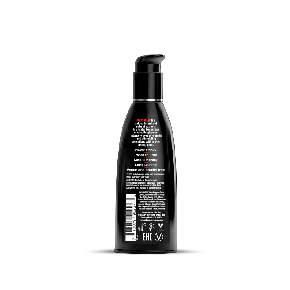 Wicked Aqua Heat Warming Water Based Lubricant 60 ml 2 Ounce Bottle Water Based Lube
