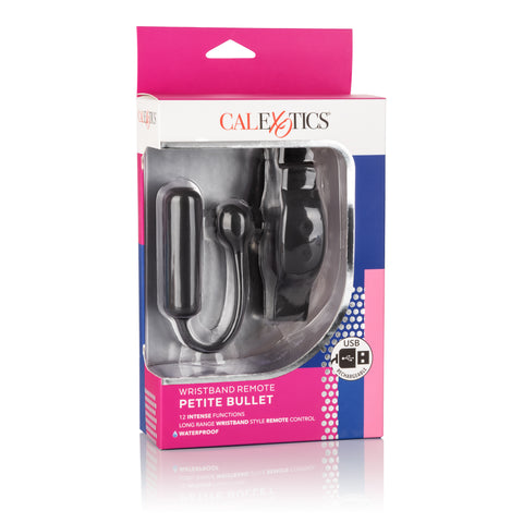 Rechargeable Wristband Remote Petite Bullet Vibrator Black BULLETS