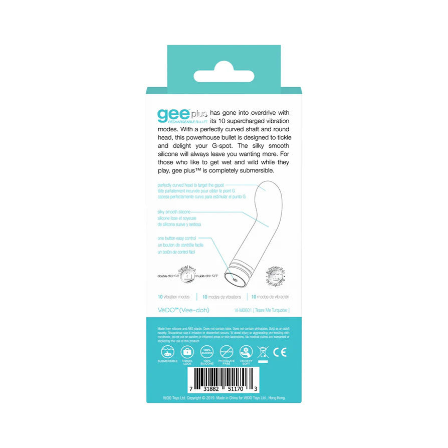 Gee Plus Mini G-Spot Vibrator with 10 Modes Indigo Vibrators - G Spot