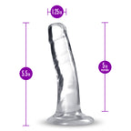 B Yours Plus Clear Suction Cup 5" Dildo Soft Realistic Feel > Dildos > Slim Dildos