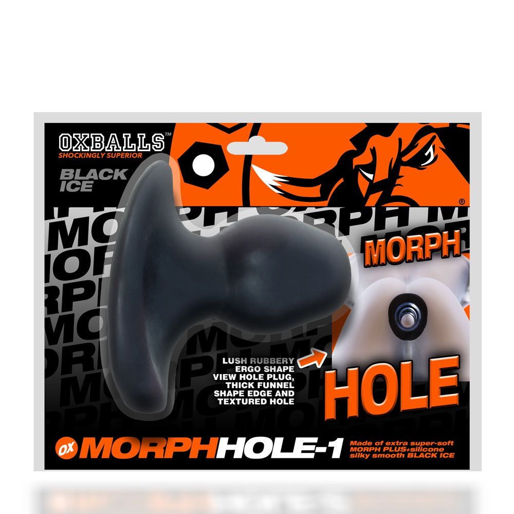 Morph Hole 1 (Black Ice) – Small Silicone Gaping Plug > Anal Range > Tunnel and Stretchers