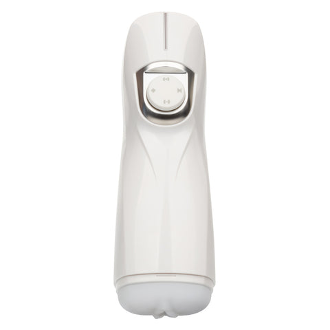 Optimum Power Lifelike Pulsar Stroker Rechargeable White Male Masturbator with Vibration and Suction Functions Strokers - Auto