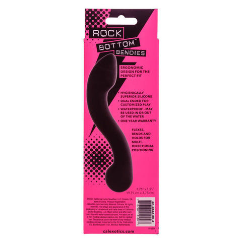 Rock Bottom Bendies Ecsta-Flex Black Ergonomic Anal Probe Toy Black Prostate Tools