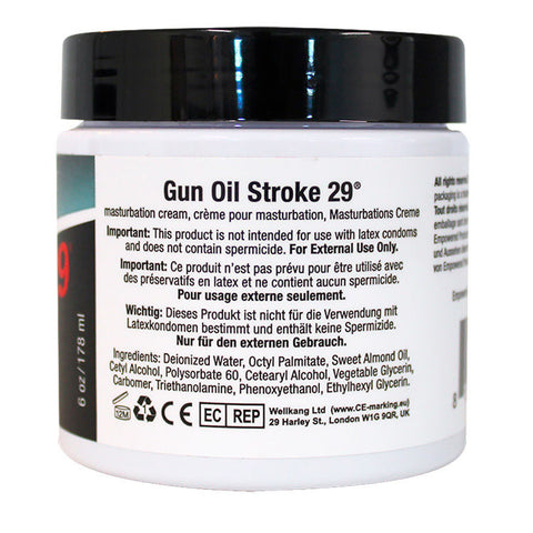 Gun Oil Stroke 29 Masturbation Cream 6 Oz Water-Based Lube Masturbation Cream