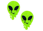 Super Sparkle Lemon Lime Blacklight Reactive Pasties Green > Clothes > Pasties