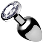 Clear Gem Small Anal Plug with Crystal Jewel Base Design Silver Small > Anal Range > Jewel Butt Plugs