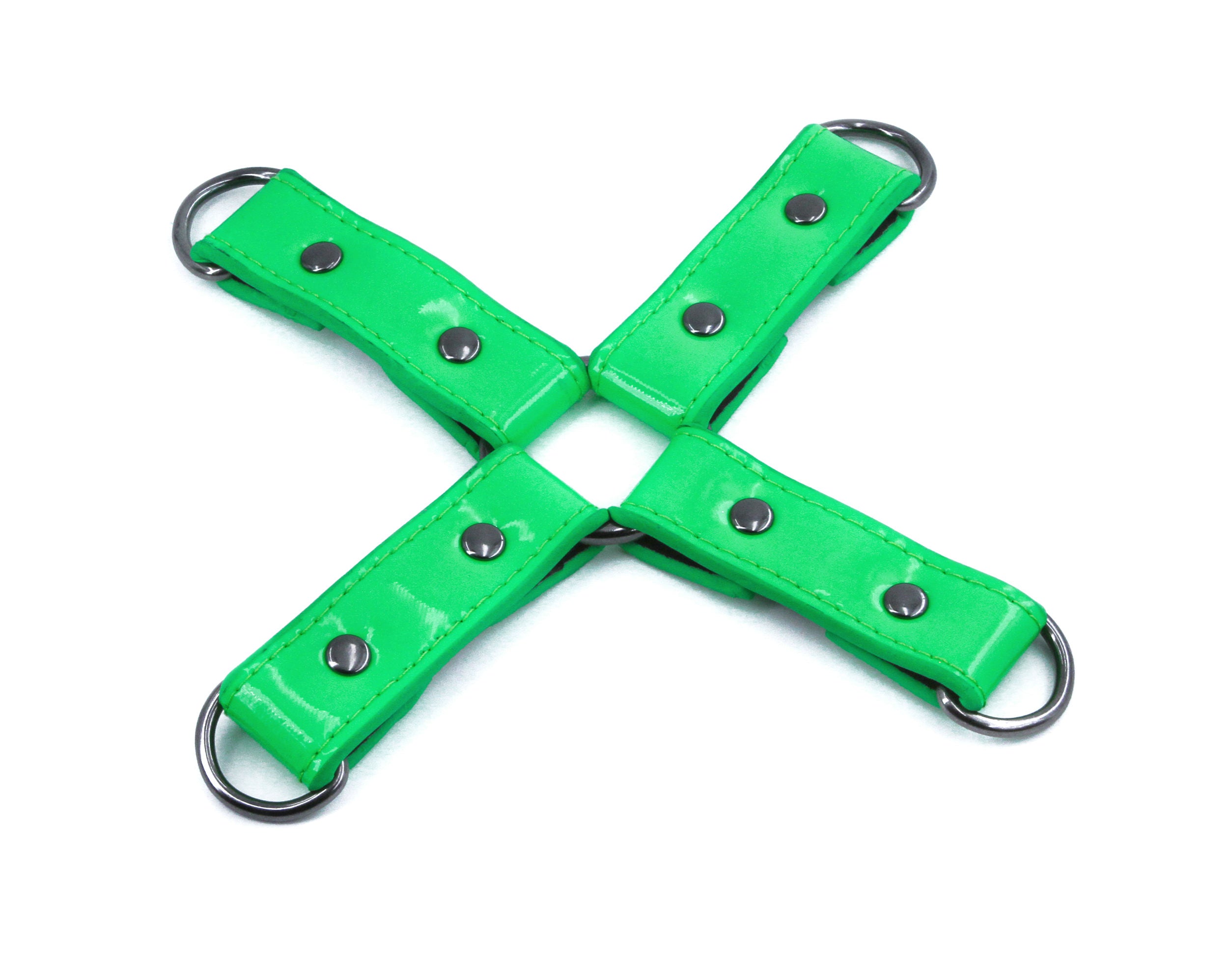 Electra Play Things Green Tie Down Straps Adult Bondage Gear Blindfold