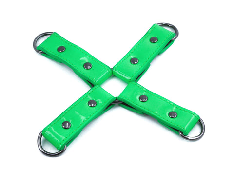 Electra Play Things Green Tie Down Straps Adult Bondage Gear Blindfold