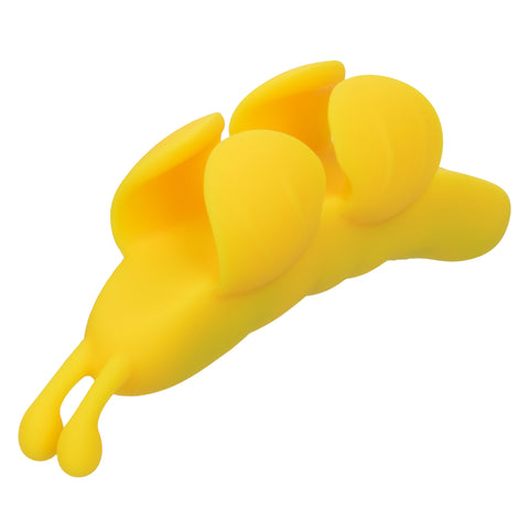 Neon Vibes The Butterfly Vibe Yellow Silicone Finger Teaser with 10 Functions and Rechargeable Finger Stimulator
