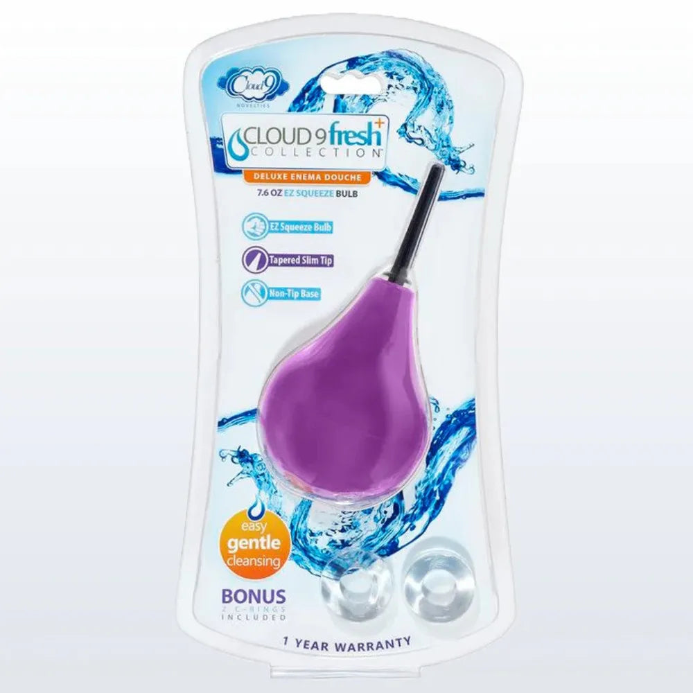 Cloud 9 Fresh and Deluxe Anal Enema Bulb With Soft Tip and C-Rings – 7.6oz Douche > Essentials > Douches
