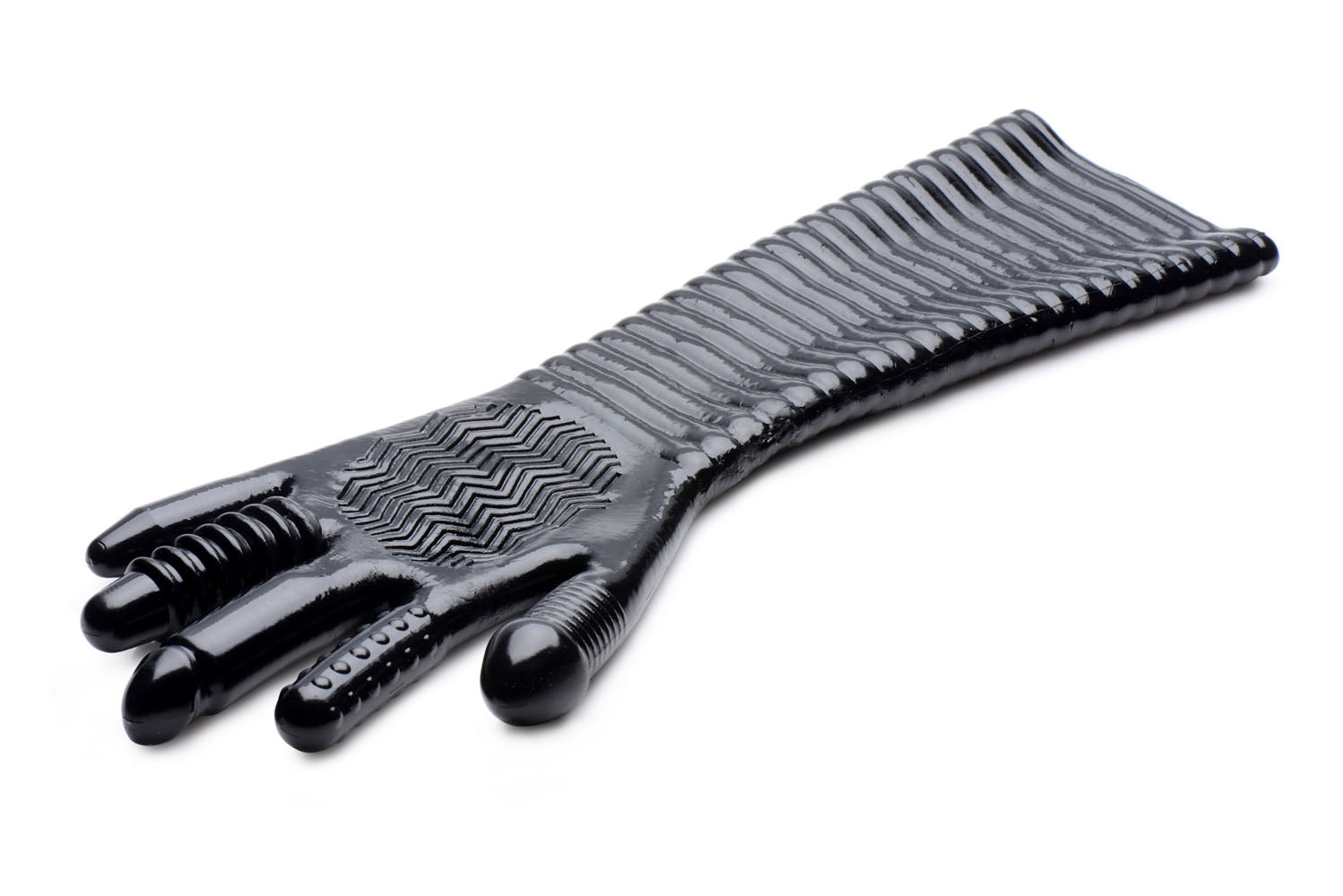 Pleasure Fister Textured Fisting Glove for Enhanced Intimacy and Exploration Black Medical Themed