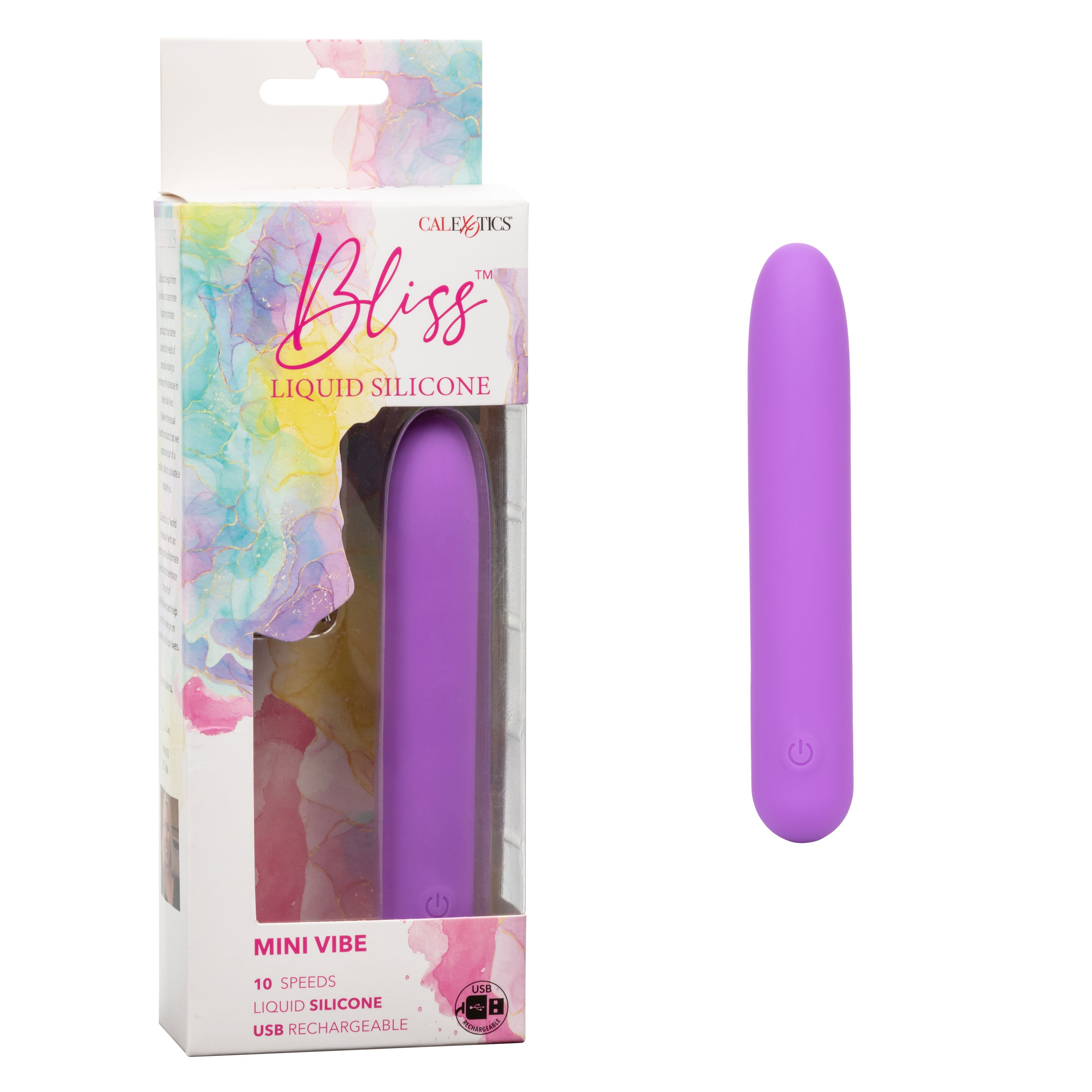 Bliss Liquid Silicone Mini Vibe Purple Rechargeable 10-Speed 4-Inch Vibrator BULLETS
