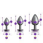 Purple Round Gem Anal Trainer Kit with Small Medium Large Plugs > Anal Range > Butt Plug Kits