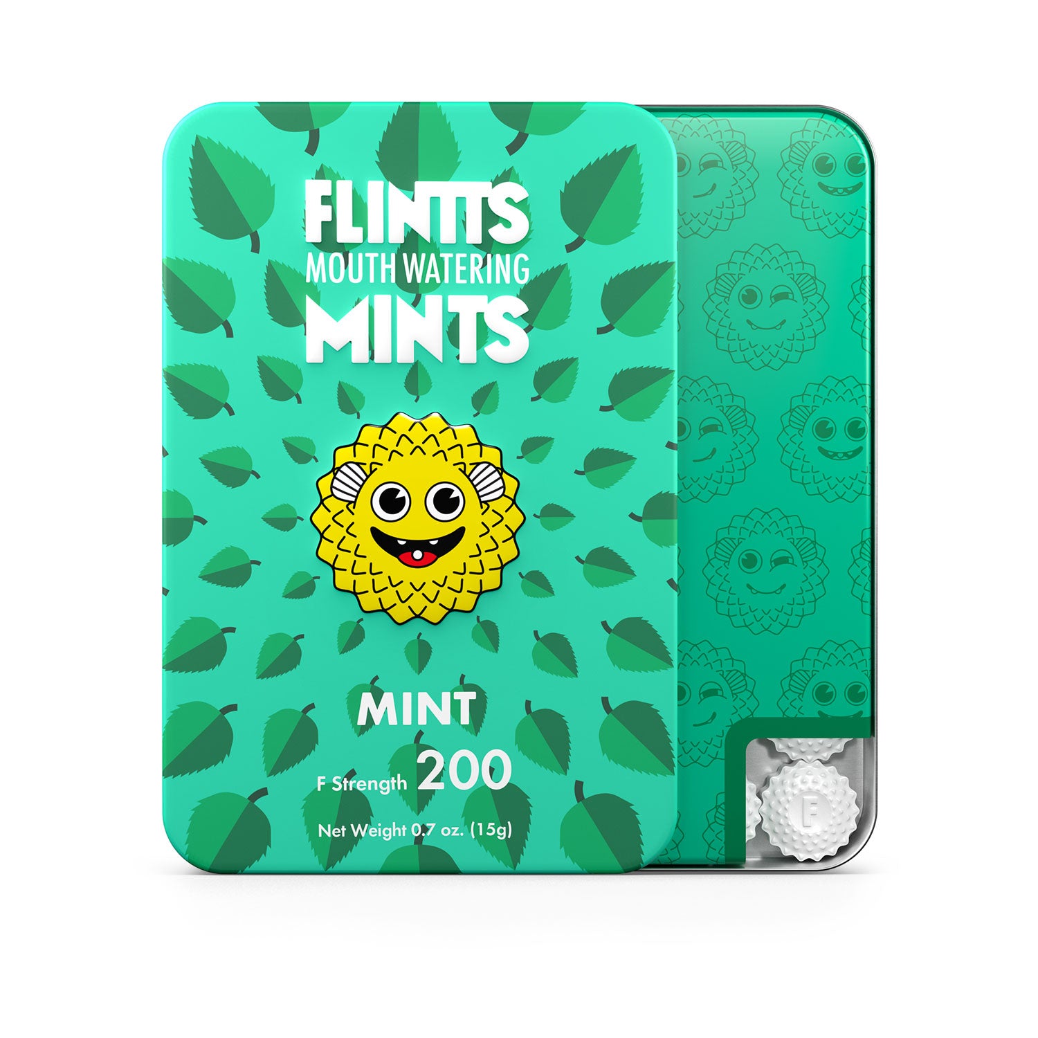 Flintts Mouth Watering Mint F-Strength 200 Medium Sparkle Breath Mints Tin Default Title > Novelties > Candy & Edible Items