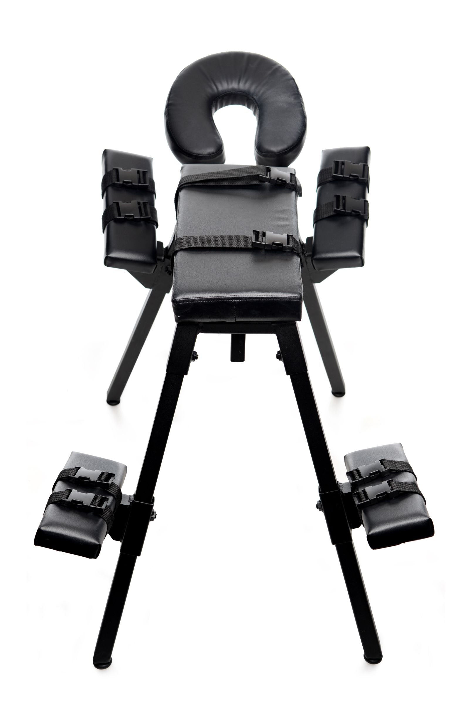Master Series Obedience Extreme Sex Bench with Restraint Straps in Black PU Leather, 27 Inch Height, 50 Inch Width Sex Furniture