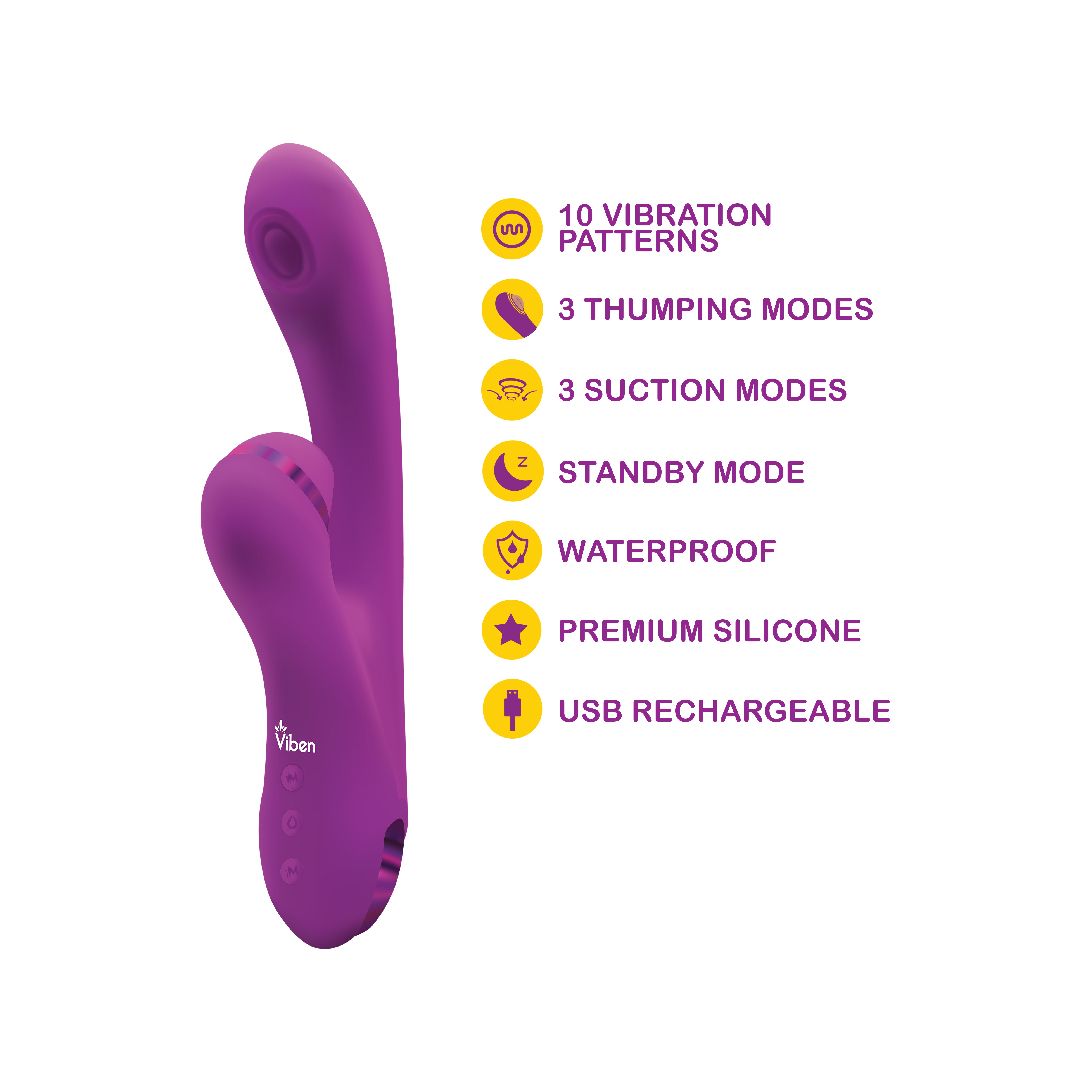 Viben Dazzle Thumping Rabbit in Berry VIBRATORS-RABBIT