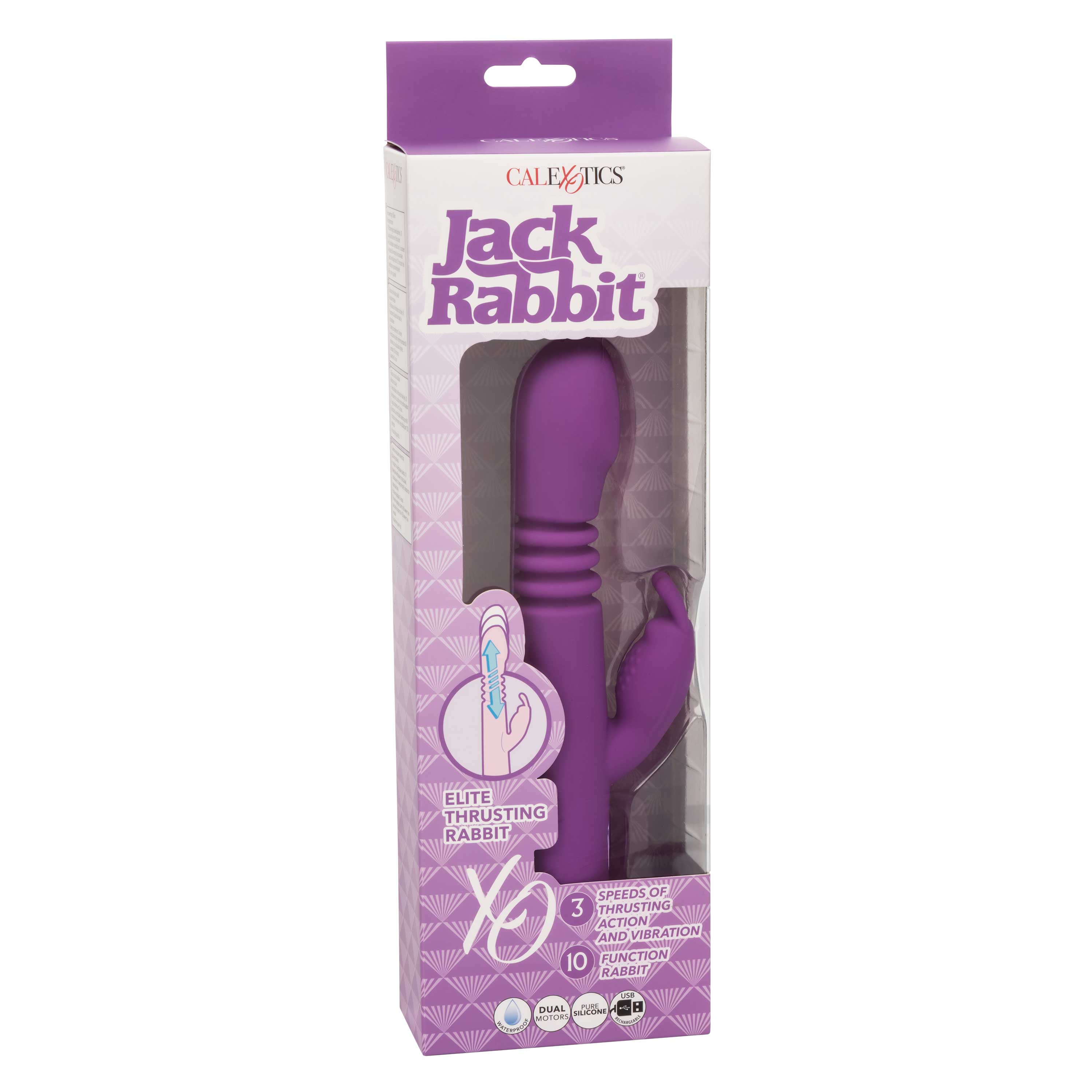 Jack Rabbit Elite Thrusting Rabbit - Purple Purple VIBRATORS-RABBIT