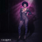 Radiance Crotchless Full Body Suit Black Mesh with Rhinestones, One Size > Clothes > Bodies and Playsuits