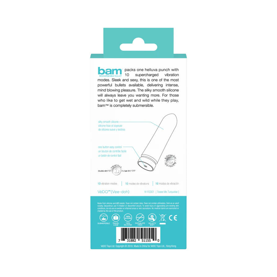 VeDO Bam Bullet Vibrator With 10 Vibration Modes > Vibrators > Mini Vibrators