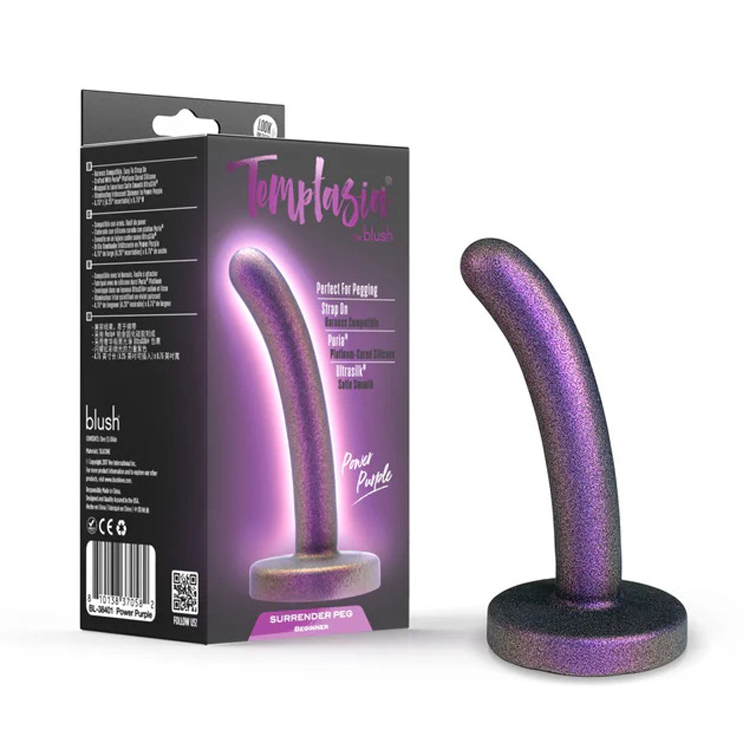 Temptasia Surrender Beginner Purple Peg Dildo – Smooth Design Strap-On Accessory > Dildos > Neutral Dildos