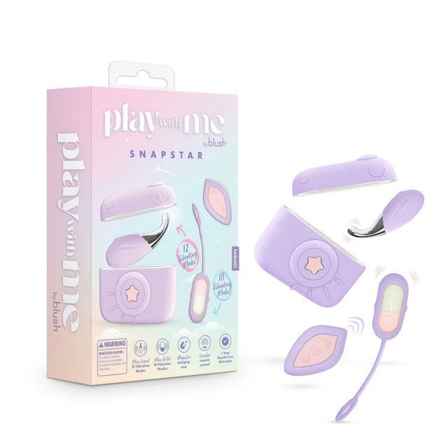 Play With Me Snapstar (Purple) – Travel-Ready Vibrator Set with Mini Wand, Bullet Vibe, and Wireless Remote Purple > Sex Toys > Mini Massagers