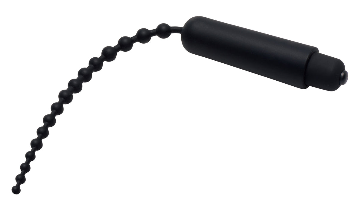 Dark Rod Silicone Vibrating Beaded Urethral Sound Toy > Sex Toys For Men > Sounding Rods