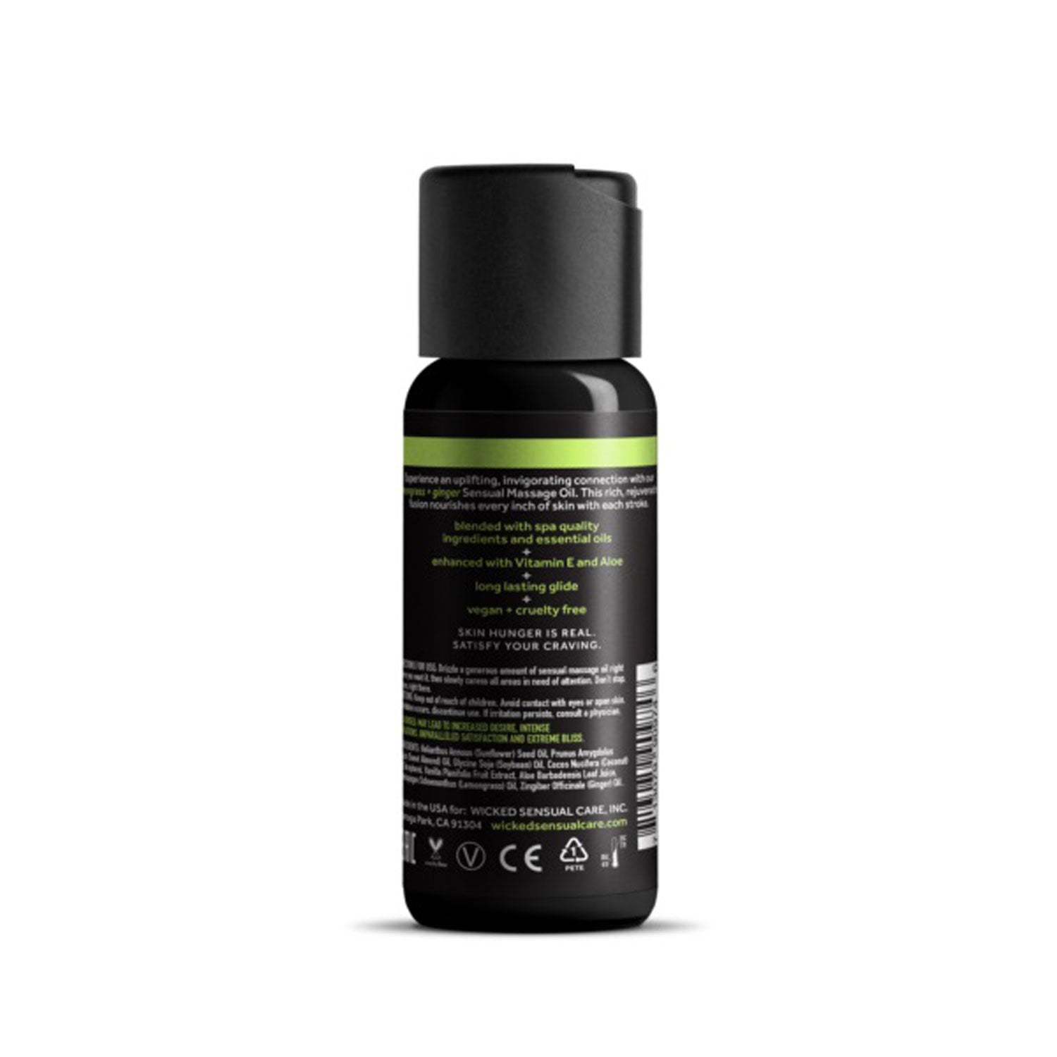 Wicked Sensual Massage Oil 120ml - Lemongrass and Ginger Scented Massage Oil