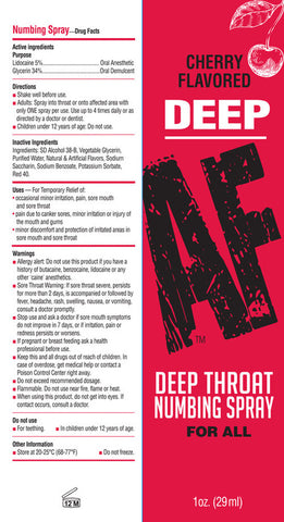 Deep AF Cherry Flavoured Deep Throat Spray – 29 ml Oral Gels & Sprays