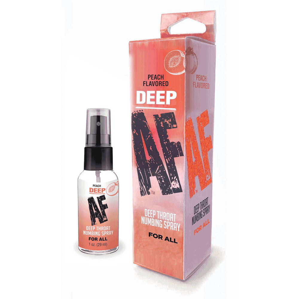 Deep AF Peach Flavoured Deep Throat Spray 29 mls > Lube > Oral Gels & Sprays