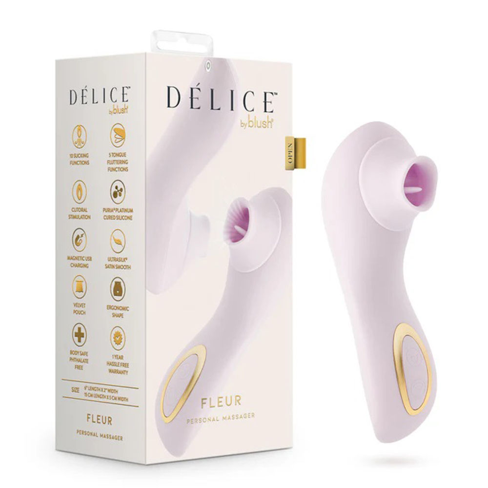 Delice Fleur Clitoral Stimulator Air Pulsing Vibrator Purple AIR PULSATION