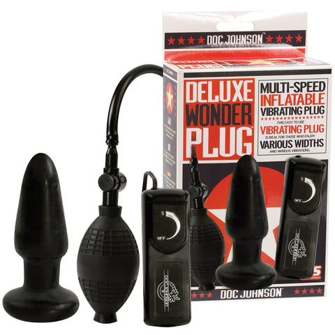 Deluxe Inflatable Multi-Speed Vibrating Anal Plug Black > Anal Range > Anal Inflatables