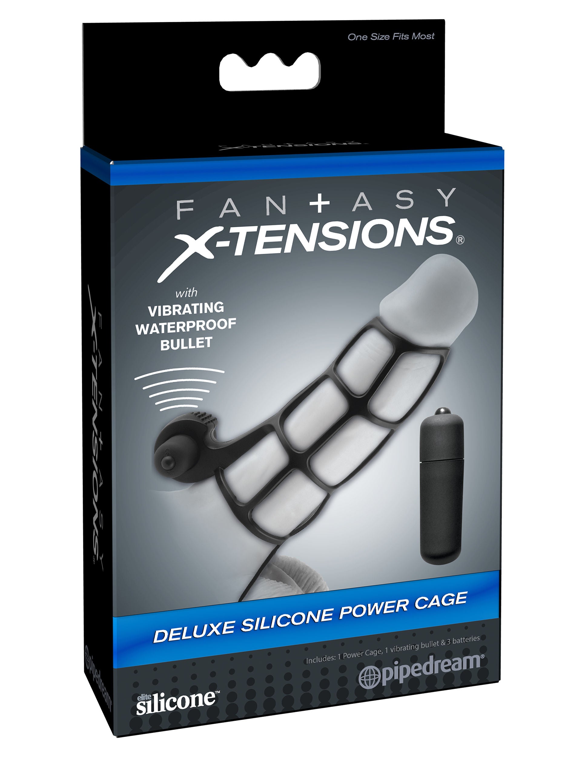 Deluxe Silicone Power Cage Erection Enhancer in Black Cages