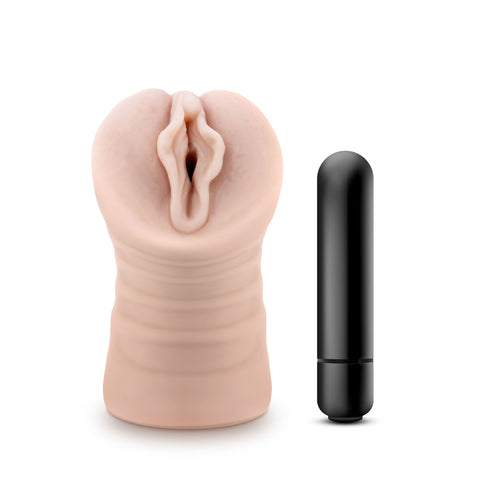 Destini Vibrating Male Stroker Beige by Blush Ultra-Soft Material Strokers - Manual