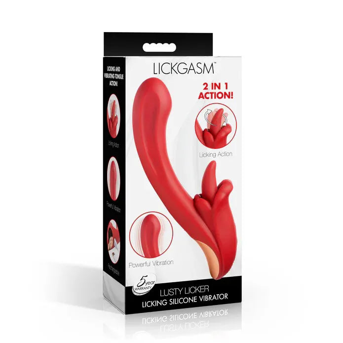 Lusty Licker (Red) – Silicone Licking Vibrator with Vibrating Shaft Default Title > Vibrators > Unconventional