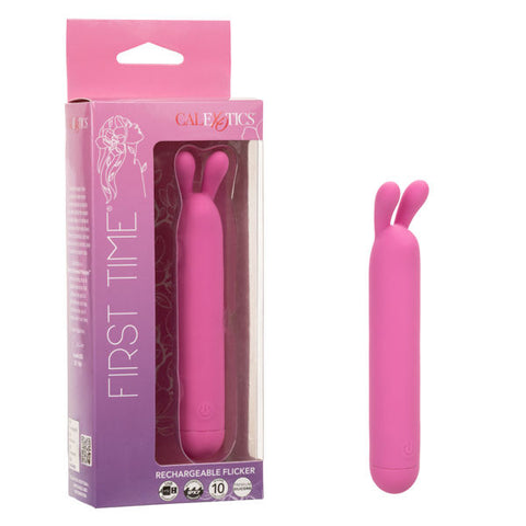First Time Rechargeable Flicker Pink Clitoral Massager Vibrator STIMULATORS